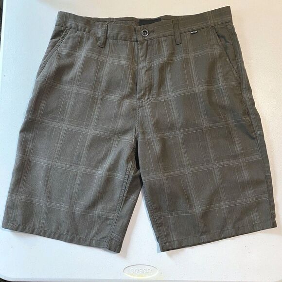HURLEY Mens Chino Shorts Size 36 (Tag Says 34) Gray Striped - Picture 2 of 11